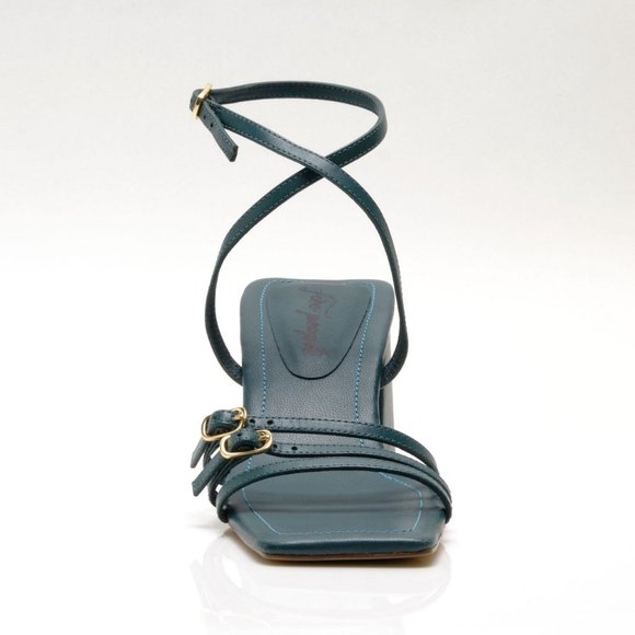 🎉LAST CHANCE🎉 FREE PEOPLE Niki Strappy Heel / Oasis Teal - Picture 4 of 7